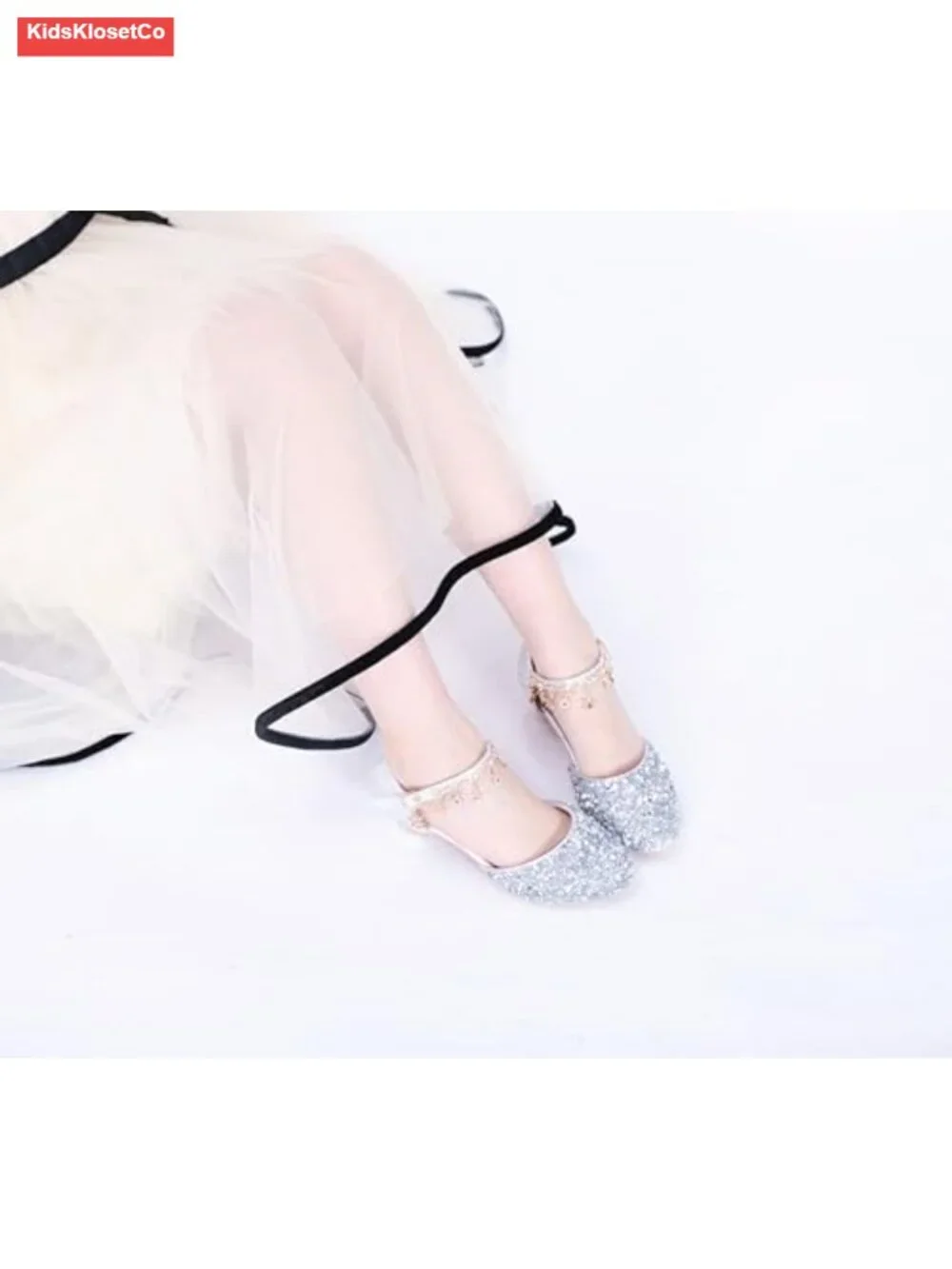 Glitter Sequin Princess Mary Jane Low Heel Dance Shoes